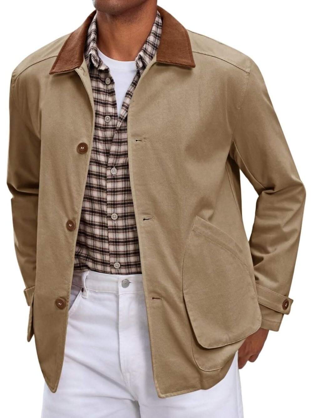 Mens Lightweight Jackets Casual Stylish Button Down Barn Jacket